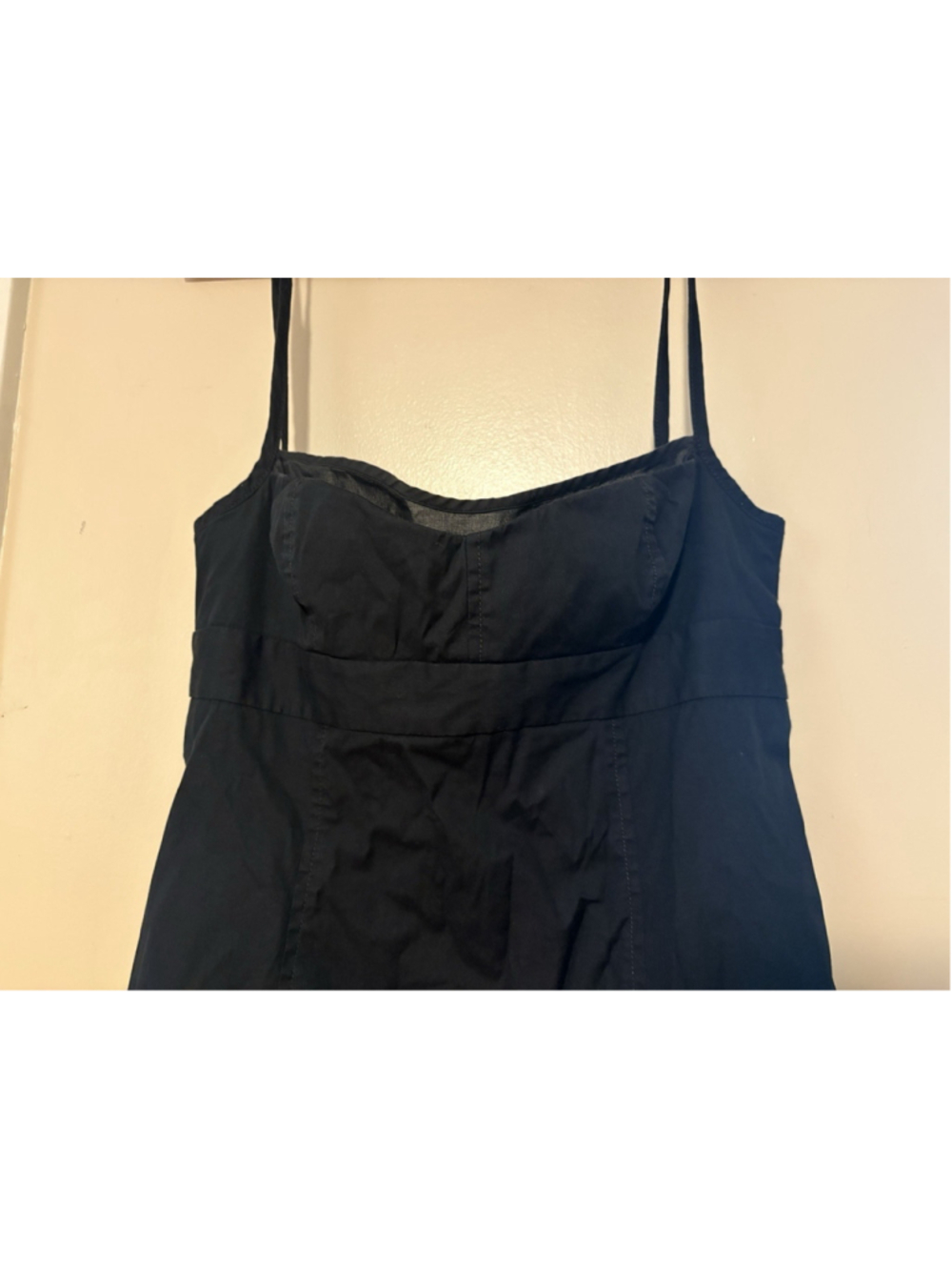 Vintage J.Crew Black Spaghetti Strap Sundress Womens 8 A-Line Midi Dress - Picture 2 of 8